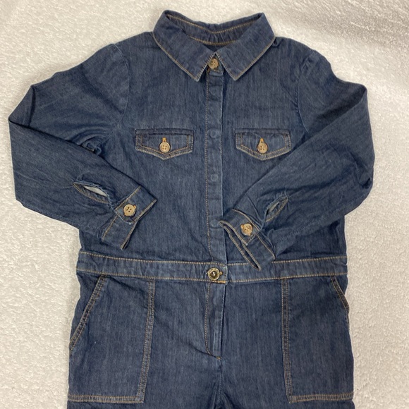 Bonpoint Girls Destiny Jumpsuit Romper Long Sleeve Denim look size 4 - Picture 2 of 12